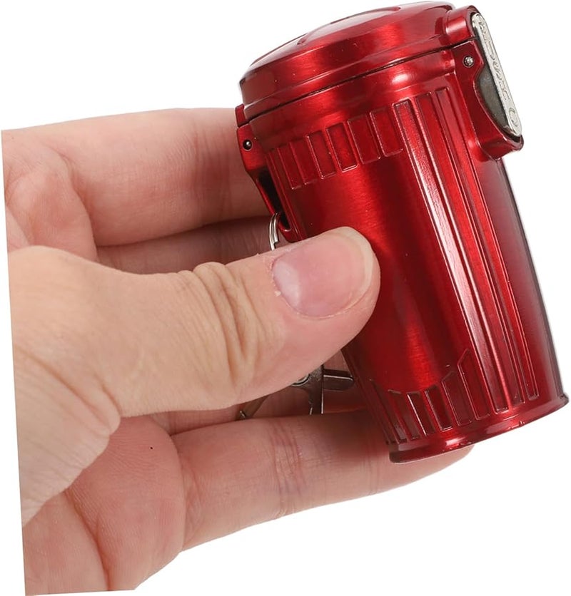 Portable Mini Ashtray Keychain with Lid for Outdoor Travel Indoor Use Black - Image 3